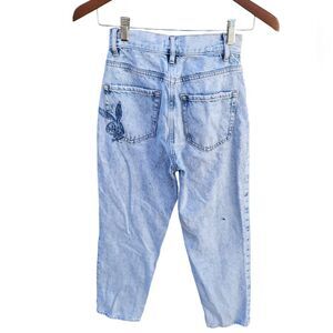 Playboy X Pacsun Embroidered Bunny Tapered Lightwash Denim Jeans Women's 23